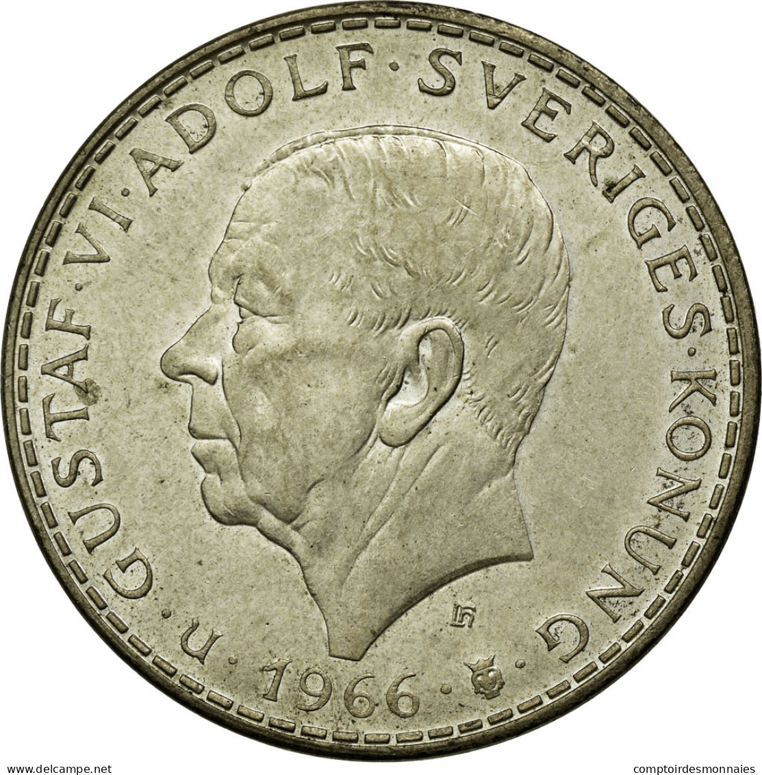 Monnaie, Suède, Gustaf VI, 5 Kronor, 1966, TTB, Argent, KM:839 - Suède