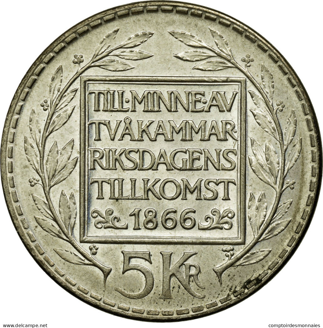 Monnaie, Suède, Gustaf VI, 5 Kronor, 1966, TTB, Argent, KM:839 - Suède