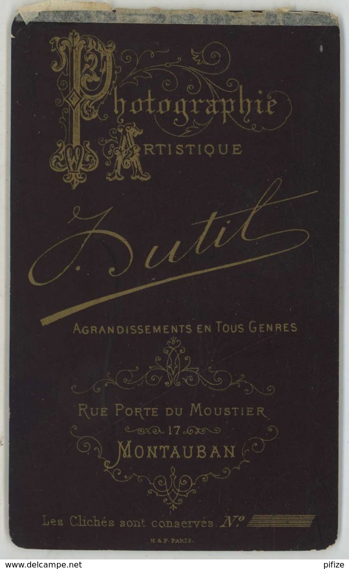CDV Militaire 1880-90 Dutil à Montauban . Un Commandant . 10 Sur Le Col . 10e Dragons ? - Anciennes (Av. 1900)
