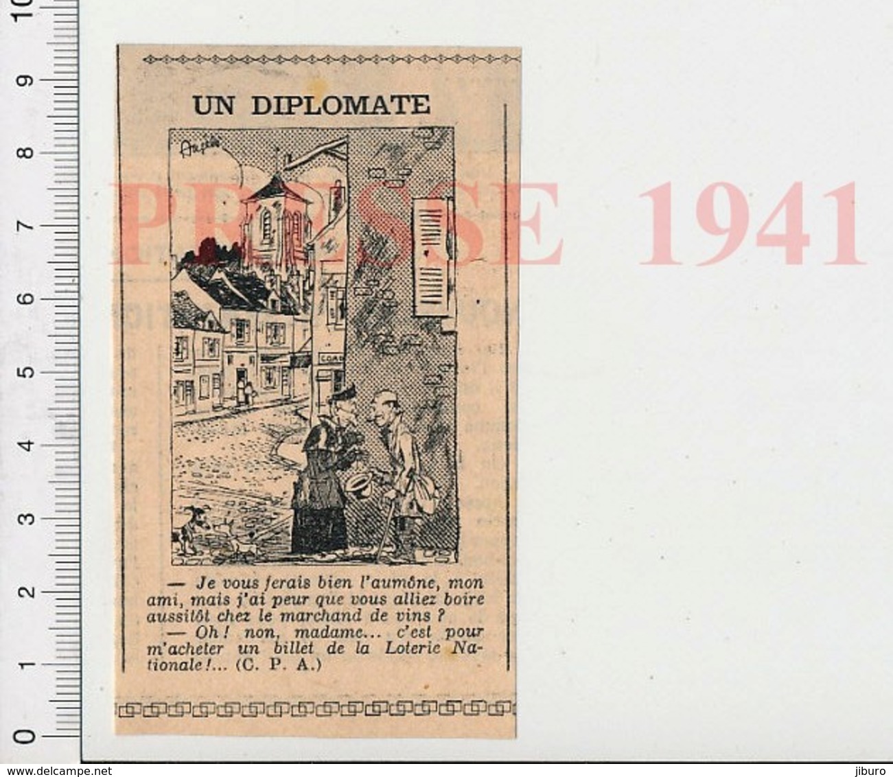 Presse 1941 Humour Loterie Nationale Mendiant Mendicité Aumône 223XS - Non Classés