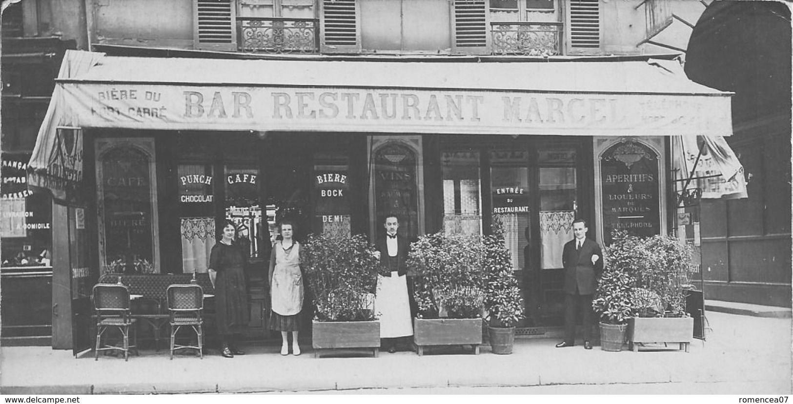 BAR RESTAURANT MARCEL - Le Personnel - Vers 1910 - Carte-photo à Situer - A Voir ! - Restaurants