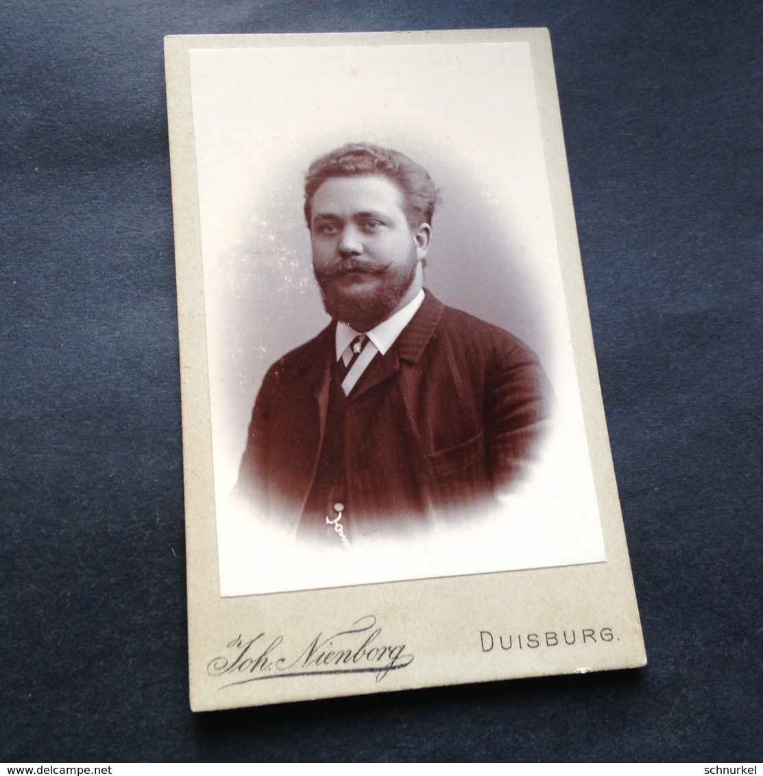 DUISBURG - JOH. NIENBERG - STATTLICHER MANN - WIDMUNG - NAME - RUHRORT - DUESSELDORF - 1891 - Identifizierten Personen