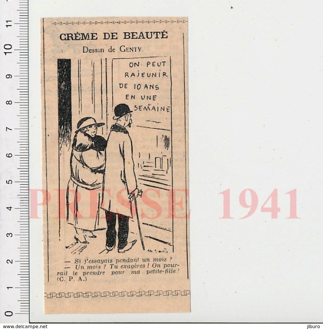 Presse 1941 Humour Publicité Crème De Beauté Pour Rajeunir 223XS - Ohne Zuordnung