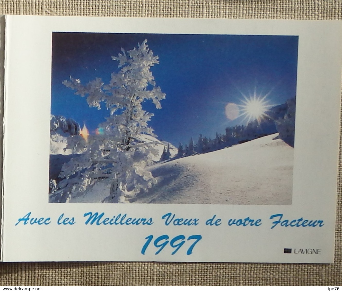 Petit Calendrier Poche 1997 Lavigne PTT Facteur  La Poste Paysage Enneigé Auron Alpes Maritimes - Klein Formaat: 1991-00