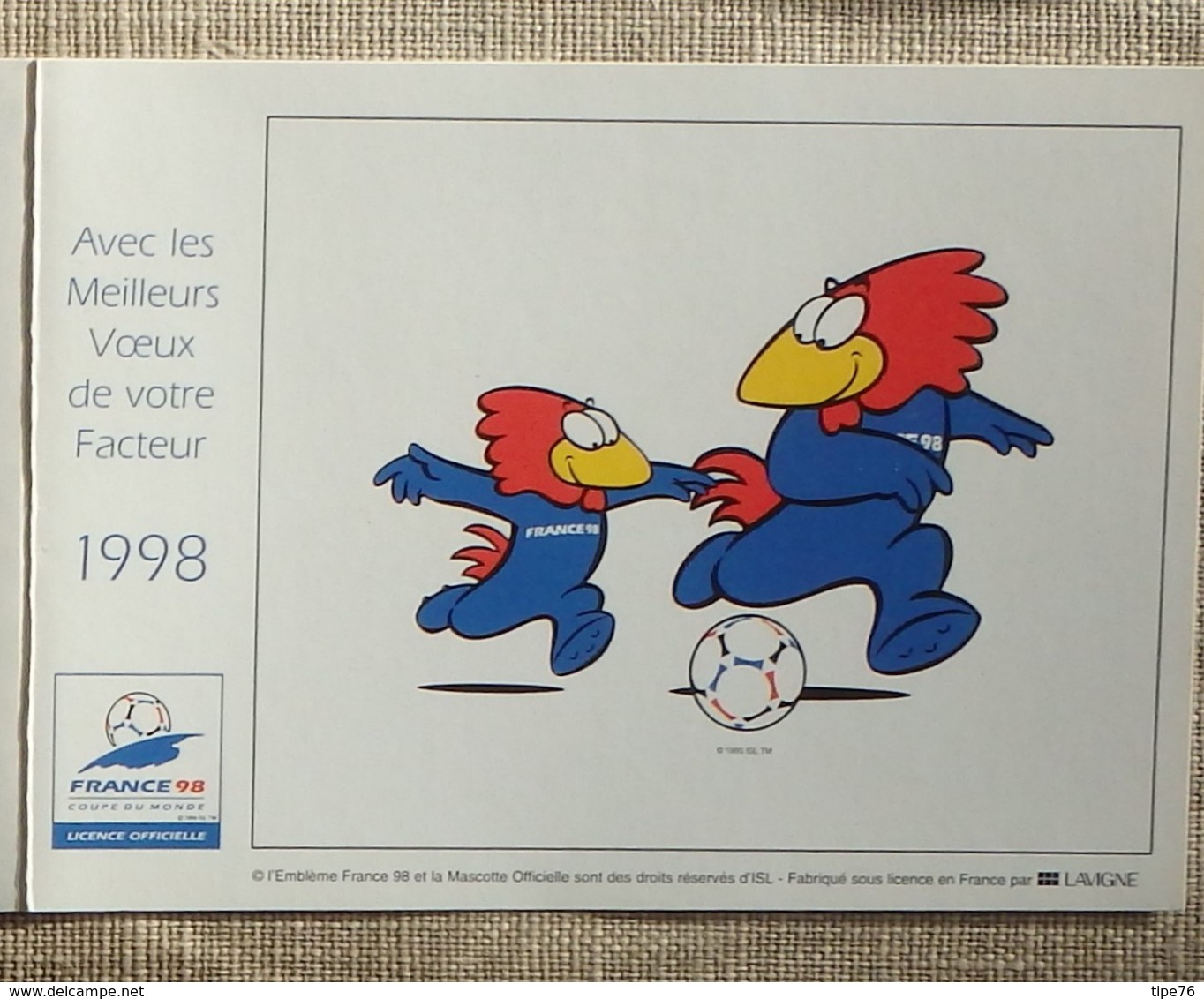 Petit Calendrier Poche 1998 Lavigne PTT Facteur  La Poste France Football Mascotte - Small : 1991-00