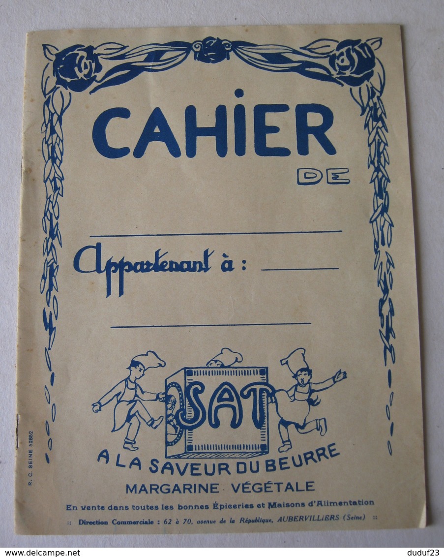 CAHIER ECOLE A LA SAVEUR DU BEURRE MARGARINE VEGETALE SAT LES AVIATEURS CELEBRES : COSTE - Enfants