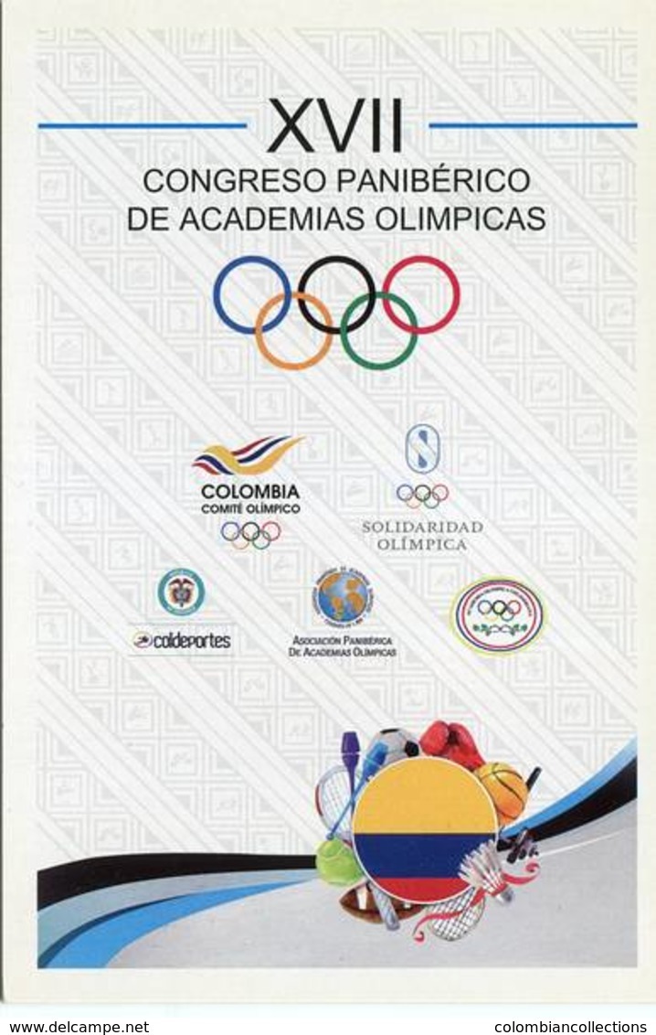 Lote PEP988, Colombia, 2016, Entero Postal, Postal Stationary, Postcard, Congreso Academias Olimpicas, Olympic Academies - Colombia