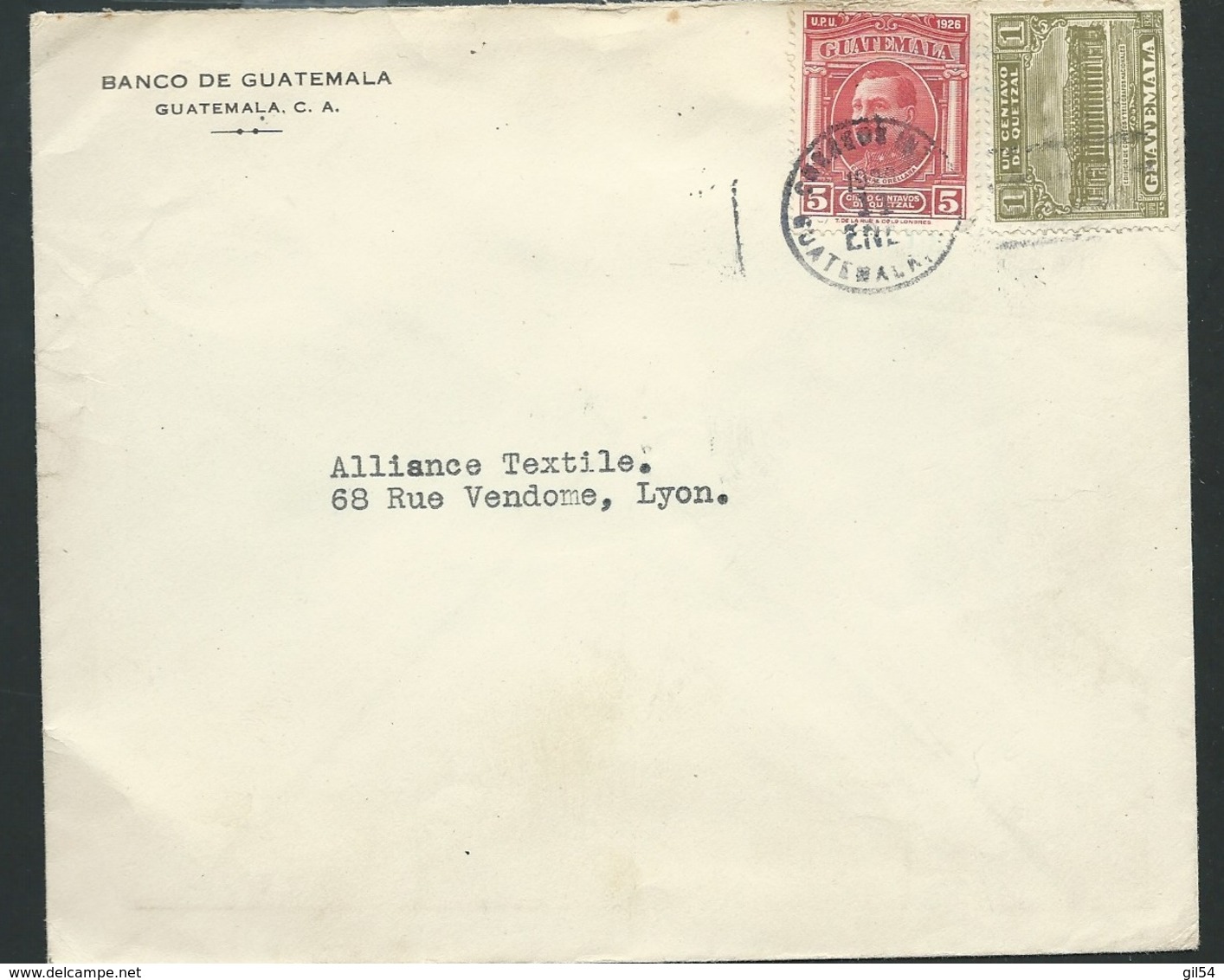 LSC Du Guatemala  Affranchie Pour La France En 1929   - Ac 11104 - Guatemala