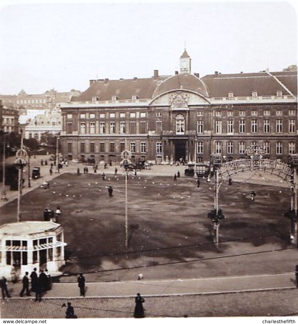 PHOTO STEREOSCOPIQUE - LIEGE - PLACE LAMBERT !! édit. Steglitz Berlin 1906 - Photos Stéréoscopiques