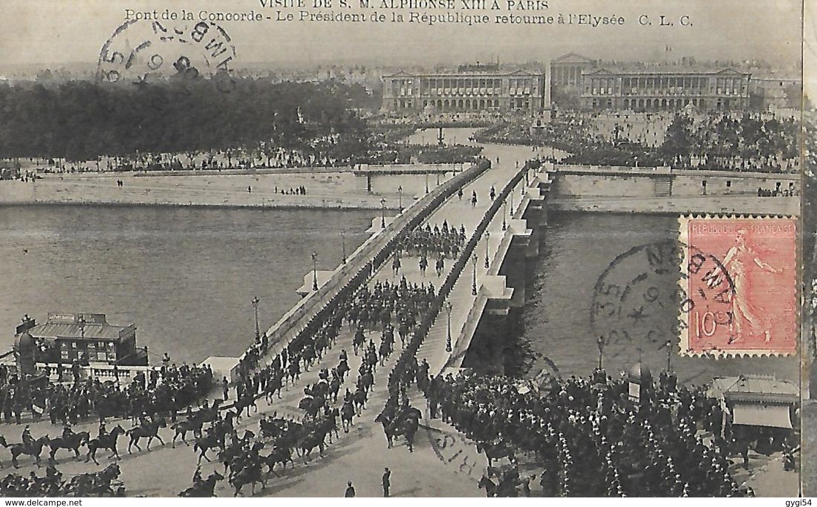 Visite De Alphonse XIII à ,Paris  Pont De La Concorde - Manifestations