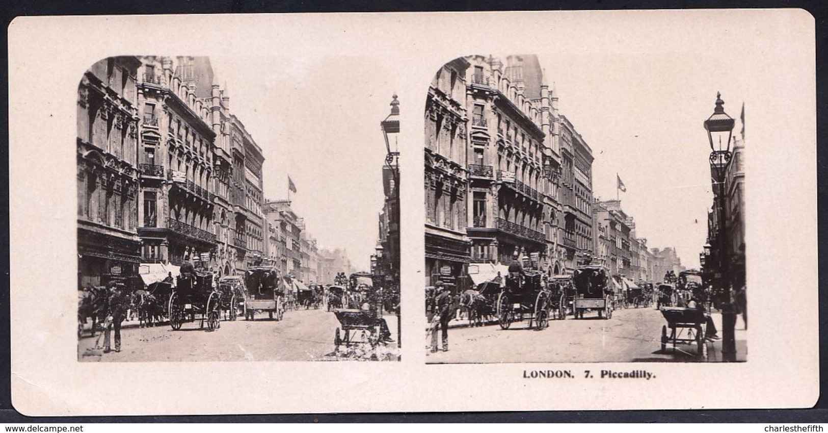 PHOTO STEREOSCOPIQUE - LONDON - PICADILLY - VERY ANIMATED !! édit. Steglitz Berlin 1906 - Stereo-Photographie