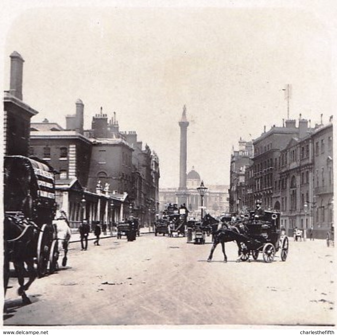 PHOTO STEREOSCOPIQUE - LONDON - WHITEHALL - VERY ANIMATED !! édit. Steglitz Berlin 1906 - Stereo-Photographie