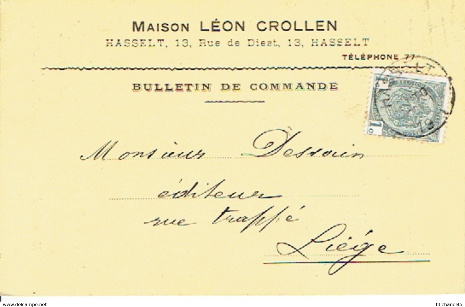 CP/PK Publicitaire HASSELT 1910 - Maison LEON CROLLEN - Boekhandel - Hasselt