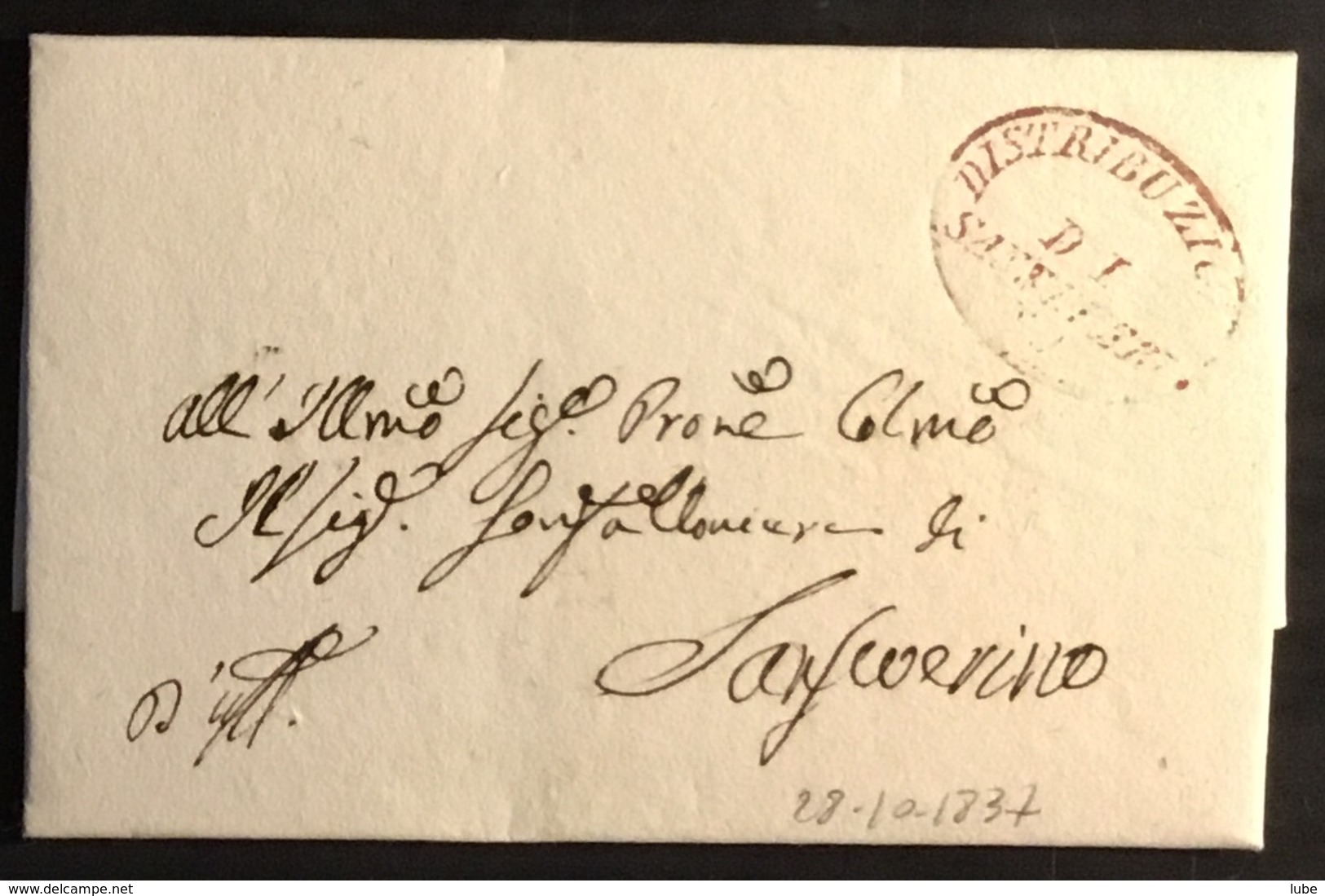 1837. S. SEVERINO PER CITTA’ - 1. ...-1850 Prephilately