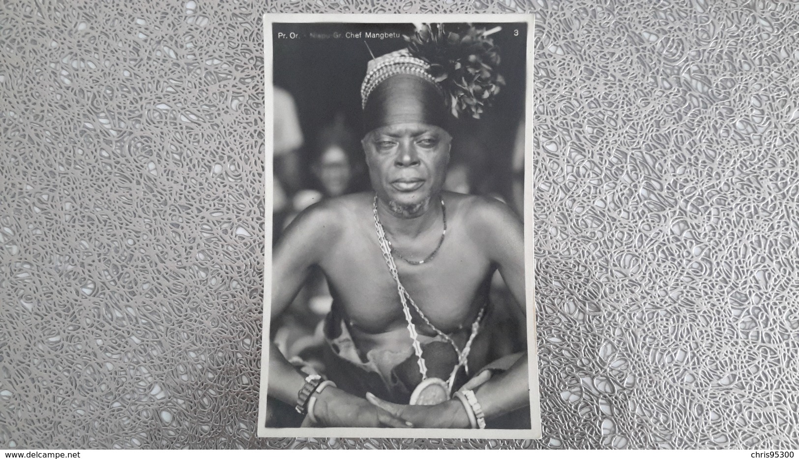 CARTE PHOTO - NIAPU GRAND CHEF MANGBETU - CONGO ZAGOURSKI LEOPOLDVILLE AFRIQUE QUI DISPARAIT - Autres & Non Classés