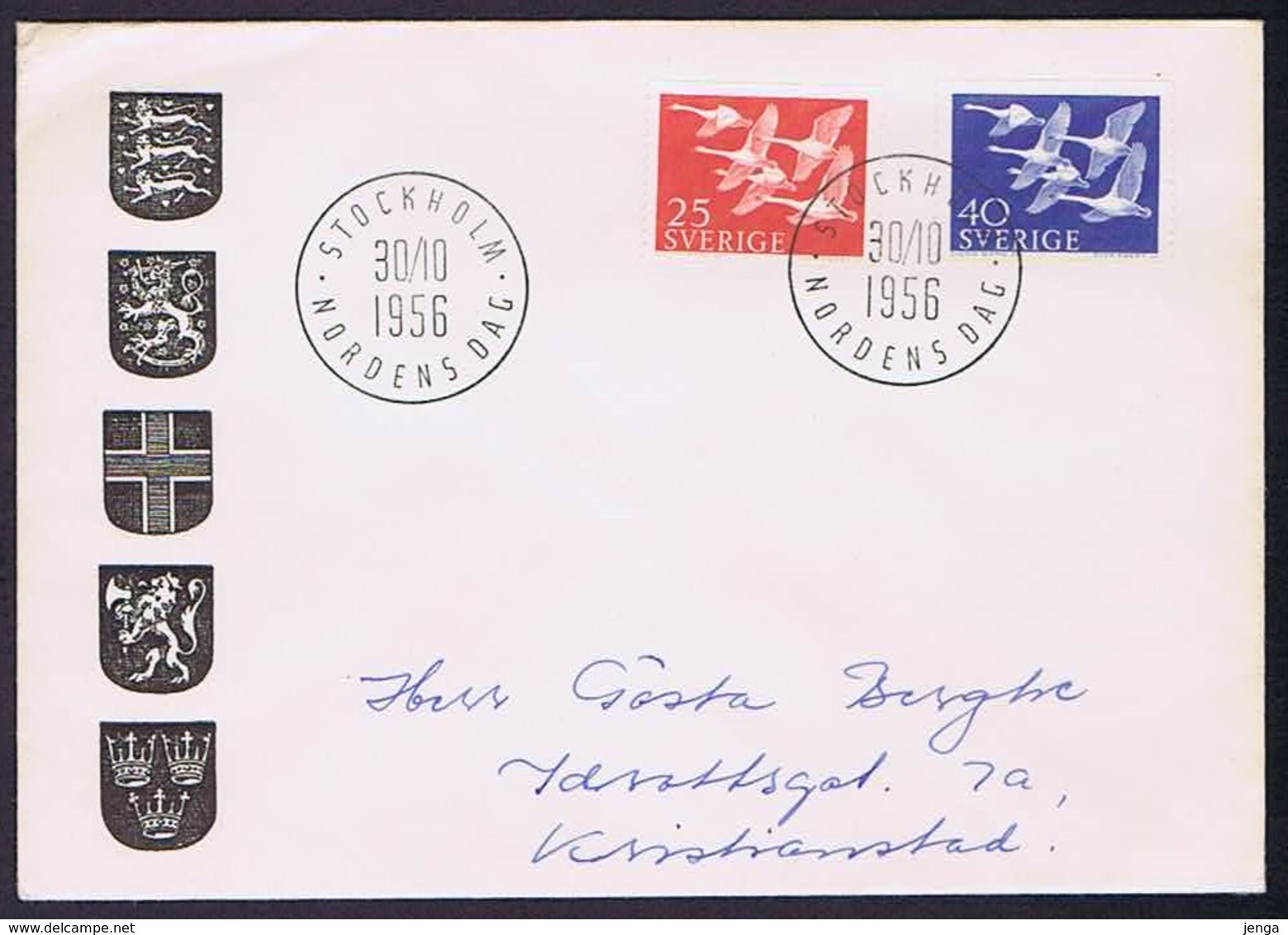 Sweden 1956;  NORDEN; Set Of 2 On Addressed FDC. - Joint Issues