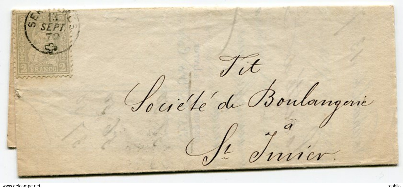 RC 11341 SUISSE 1872 - 2c TARIF IMPRIMÉ DE SERRIERES POUR ST IMIER BOULANGERIE PRIX COURANT DES FARINES - Storia Postale