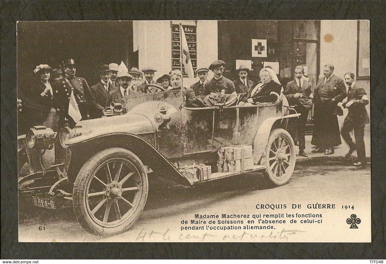 CP-Militaria - Croquis De Guerre 1914 - Madame Macherez En Voiture - Guerra 1914-18