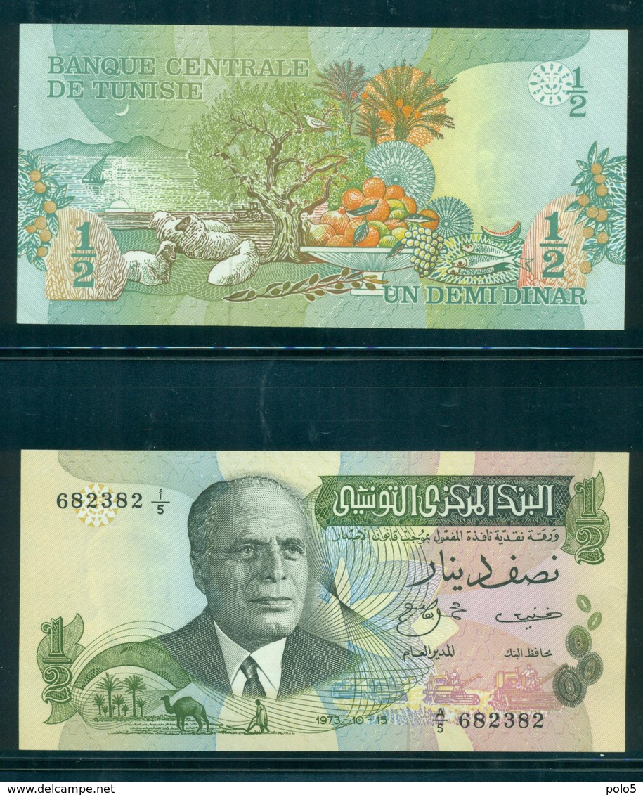 Tunisie 1973-1/2  Dinar 1973 UNC - Tunisia