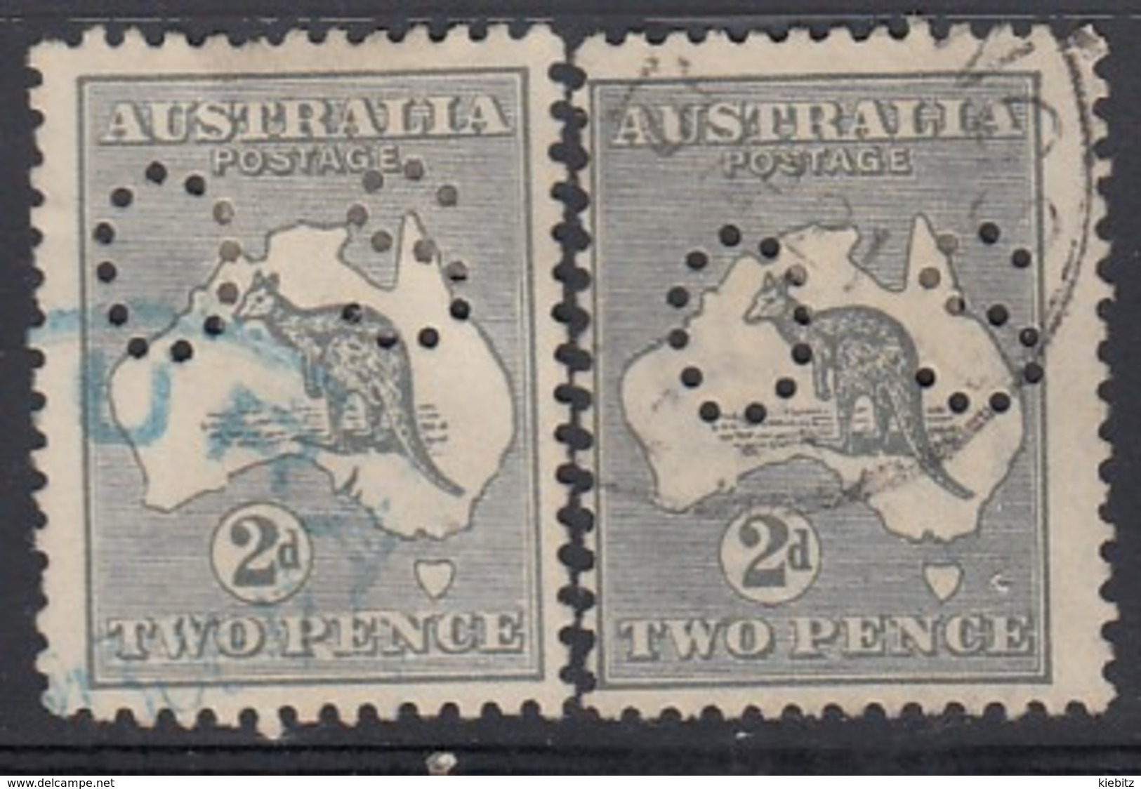 AUSTRALIEN Dienstpost 1915 - MiNr: 35 I+IIx  Lochung II  Used - Dienstmarken