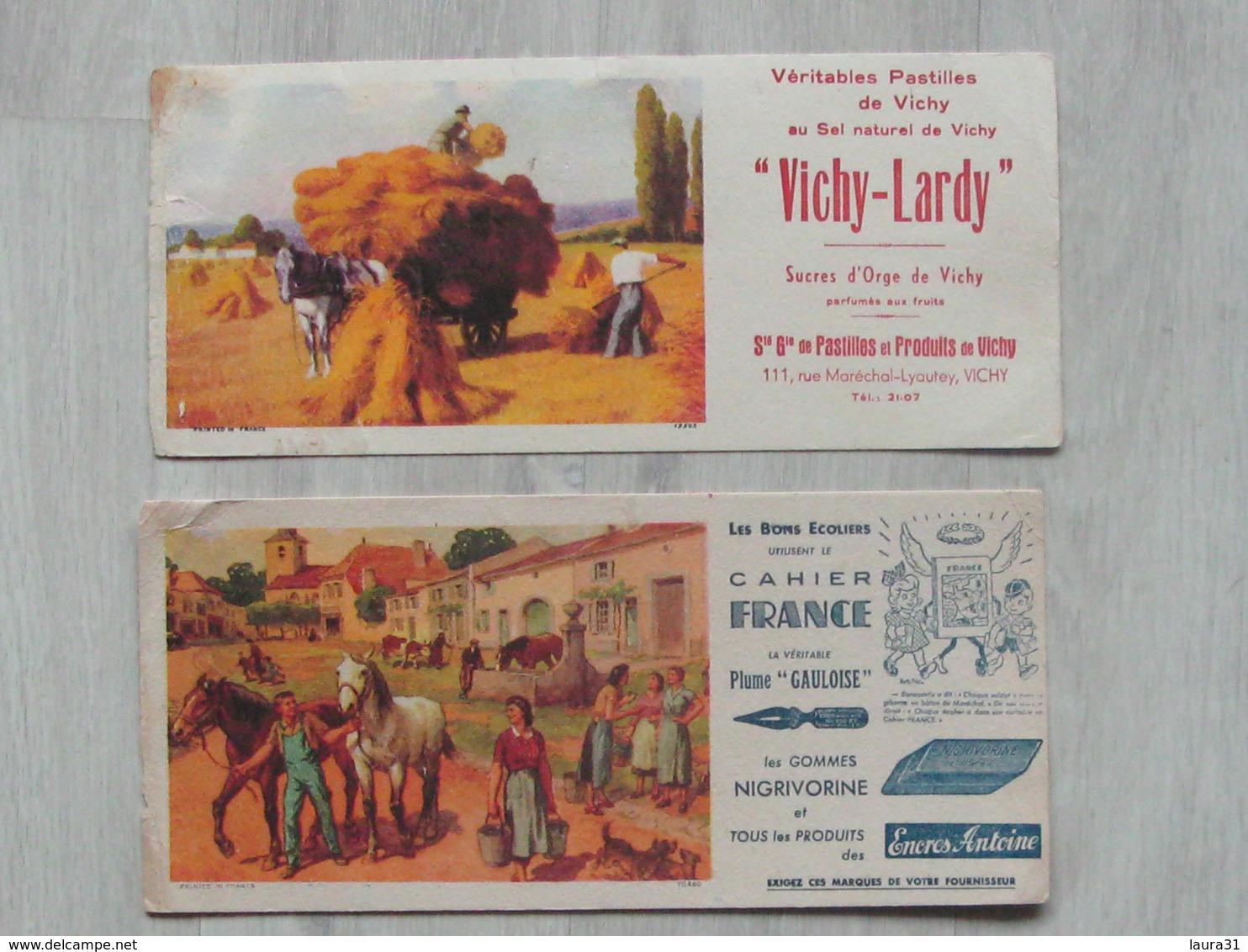 2 Buvards De Collection - Plume"Gauloise" Et Vichy-Lardy - Verzamelingen & Reeksen