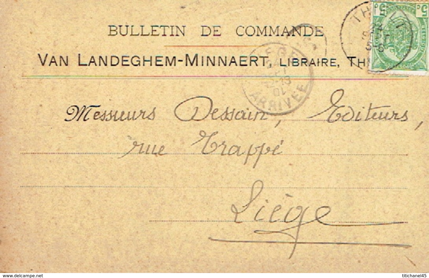 CP/PK Publicitaire TIELT 1910 - VAN LANDEGHEM-MINNAERT - Boekhandel Te THIELT - Tielt