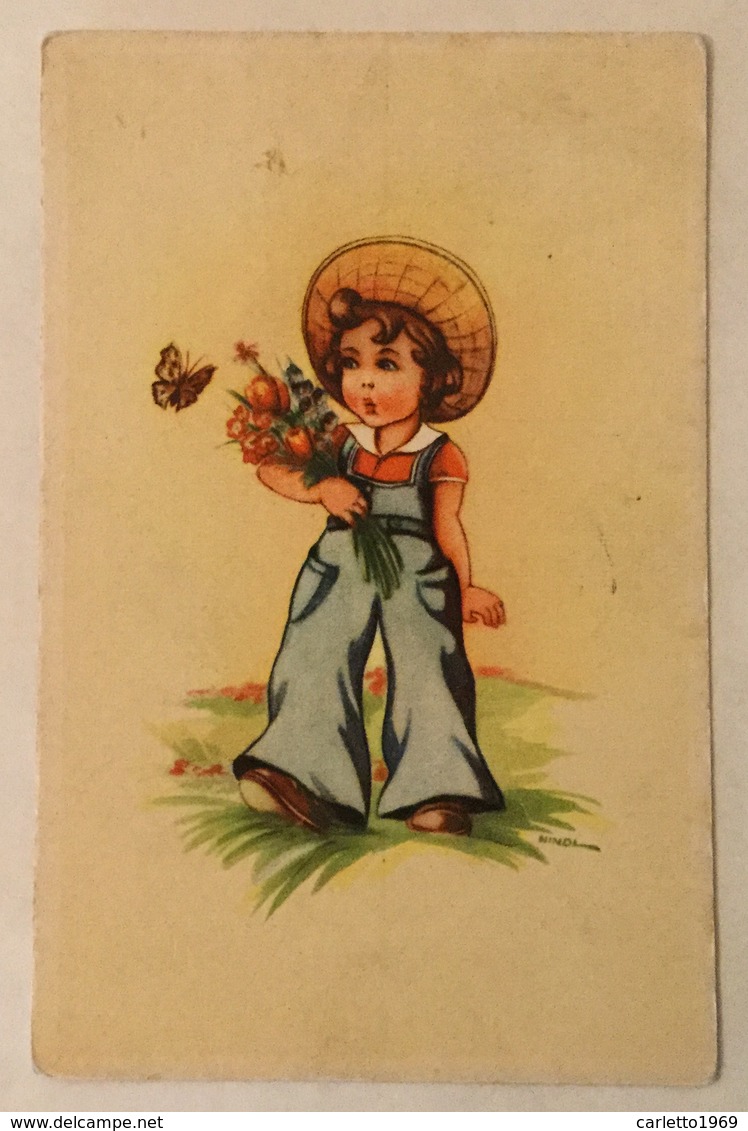 BAMBINA CON FIORI ILLUSTRATA NINDI VIAGGIATA FP - Altri & Non Classificati