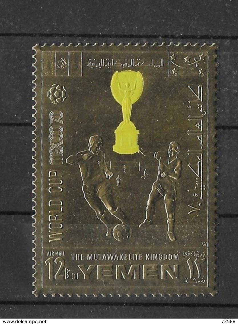 YEMEN Soccer, Football, World Cup-1970 VARIETA Not Listed In Michel Perf. Gold - 1970 – Mexico