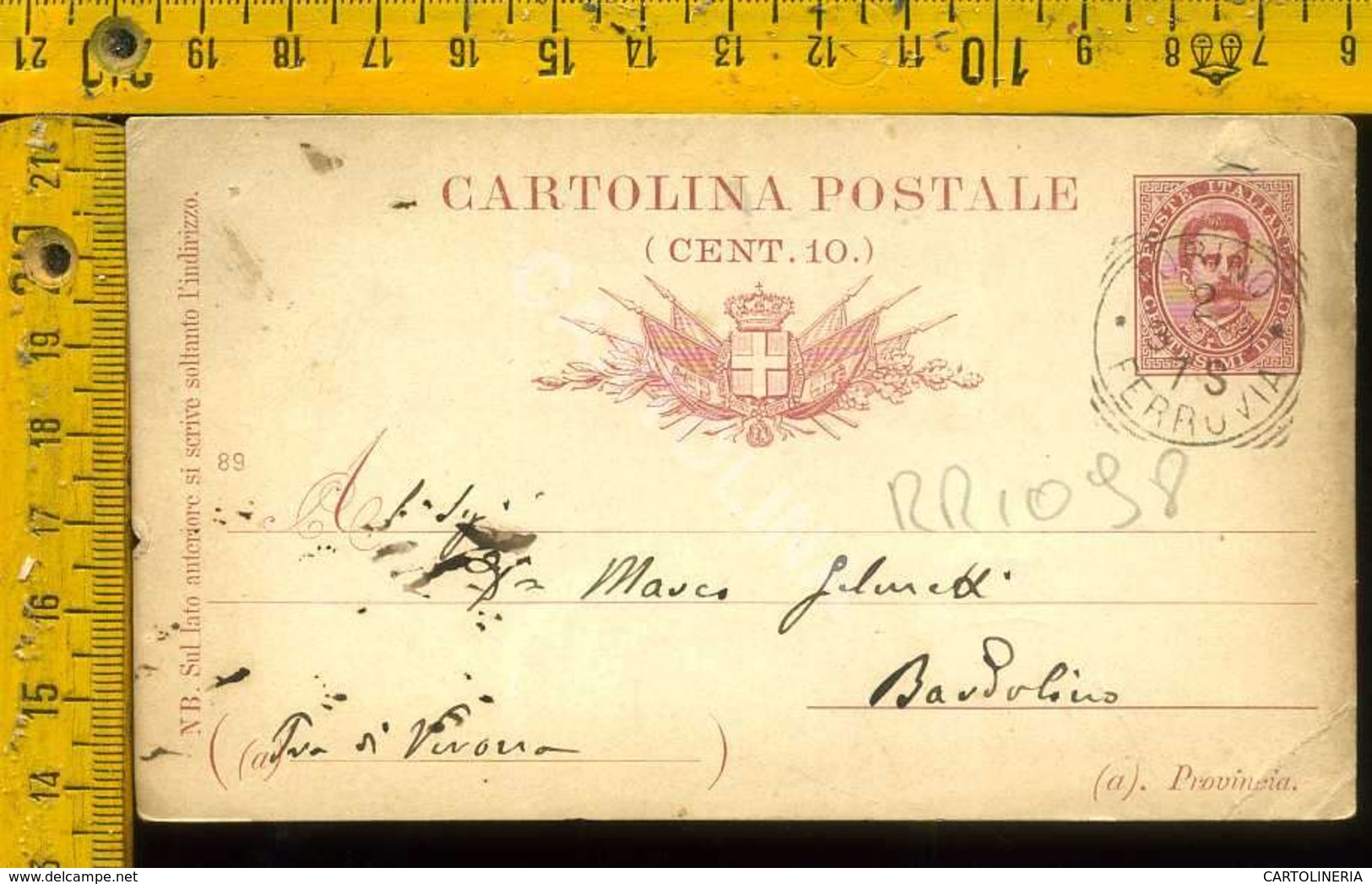 Regno Umberto Cartolina Intero Postale Lago Di Garda Bardolino Da Milano - Storia Postale