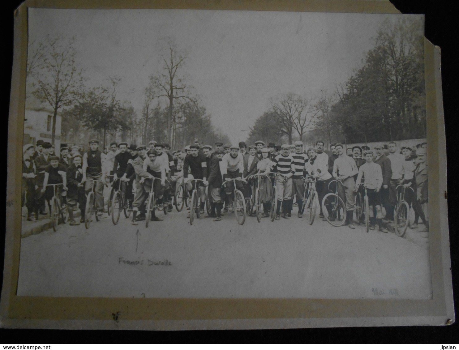 Grande Photo Originale (23 X 16 Cm) Course Cycliste Mai 1894 Avec Tandem Et Triplette --------------------------    KX - Cyclisme