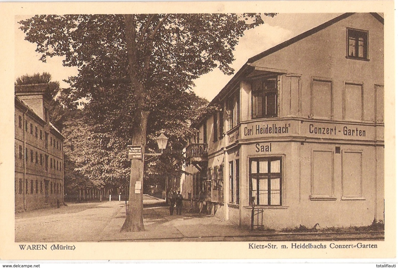 WAREN Müritz Kietzstrasse Mit Carl Heidelbachs Concert Garten Saal Belebt TOP-Erhaltung - Waren (Müritz)