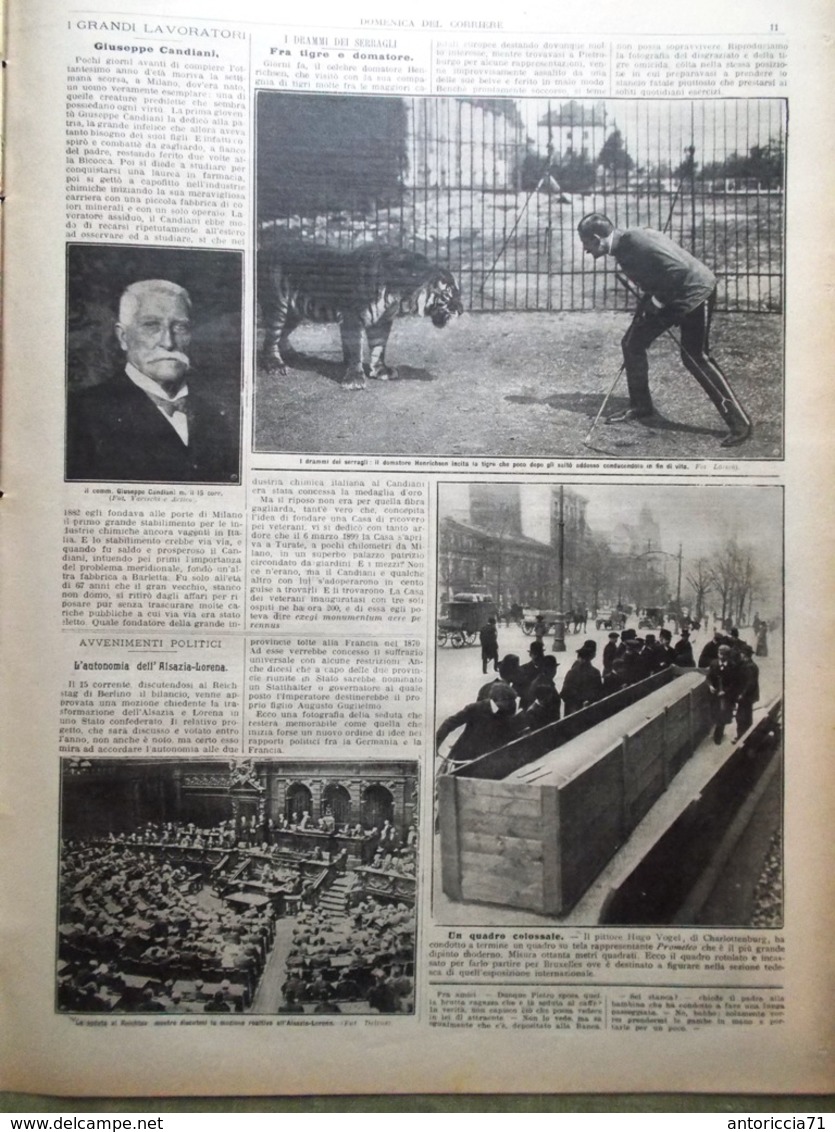 La Domenica Del Corriere 27 Marzo 1910 Heyse Candiani Pasqua Gesù Alsazia-Lorena - Altri & Non Classificati