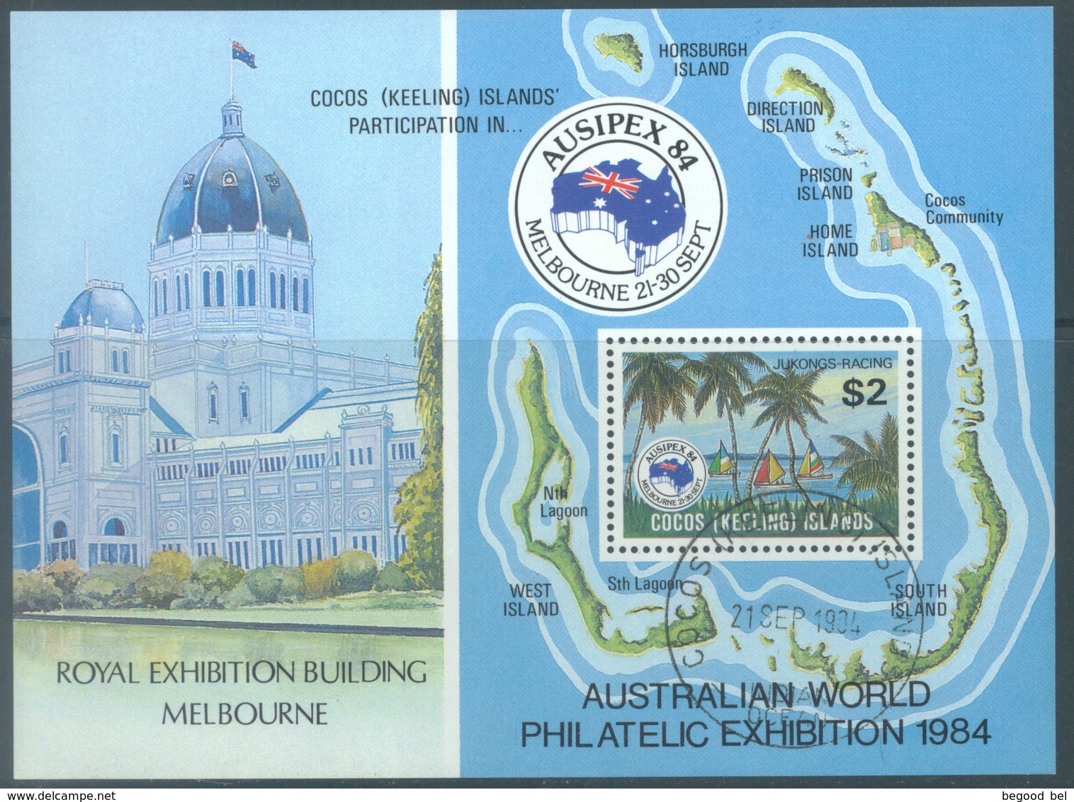 COCOS - USED/OBLIT.  - 1984 -  AUSIPEX ROYAL EXHIBITION  - Yv BLOC 3 - Lot 18884 - Cocos (Keeling) Islands