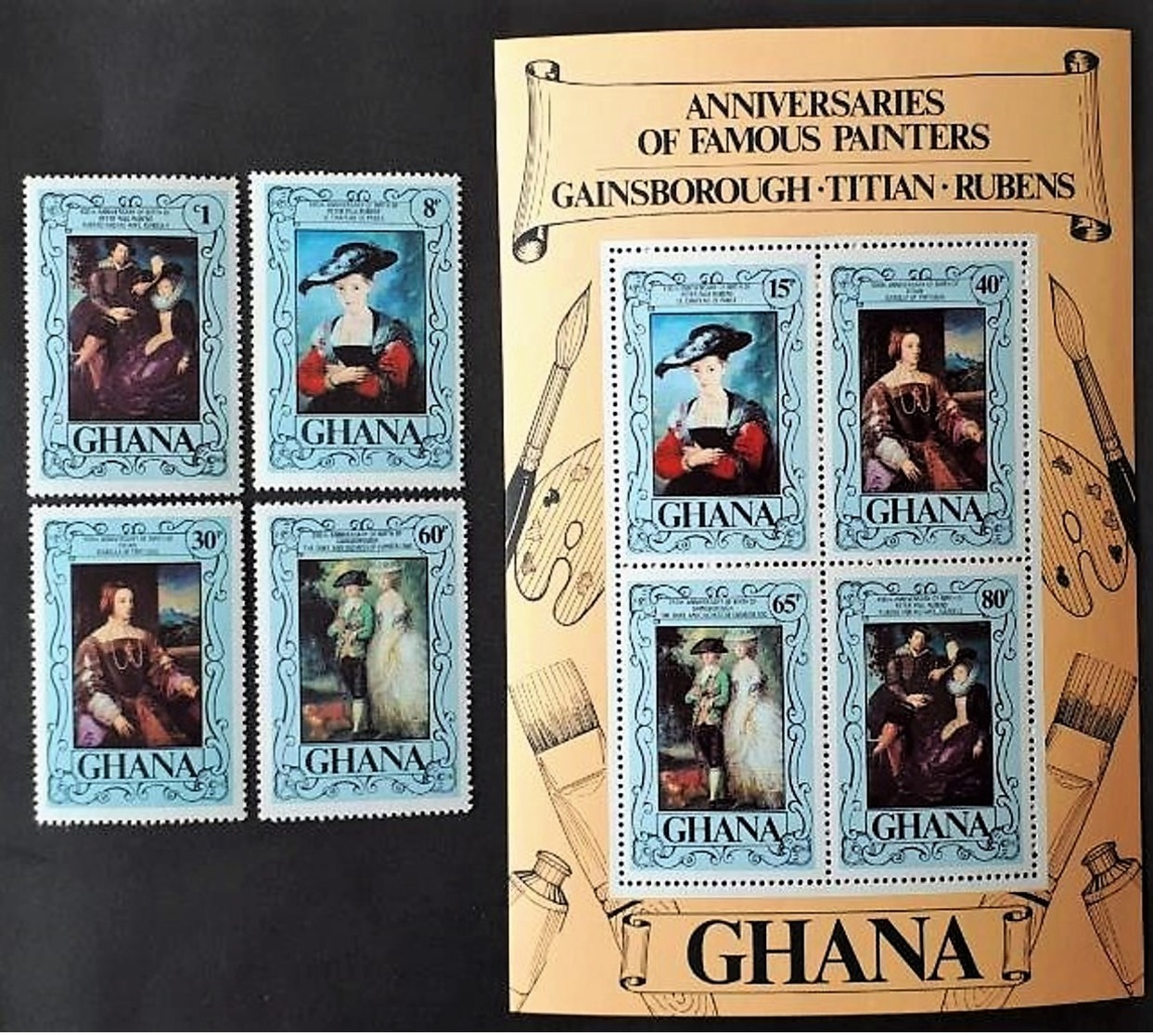 # Ghana 1977**Mi.710-17  Birthdays Of Painters ,MNH  [23;62] - Rubens