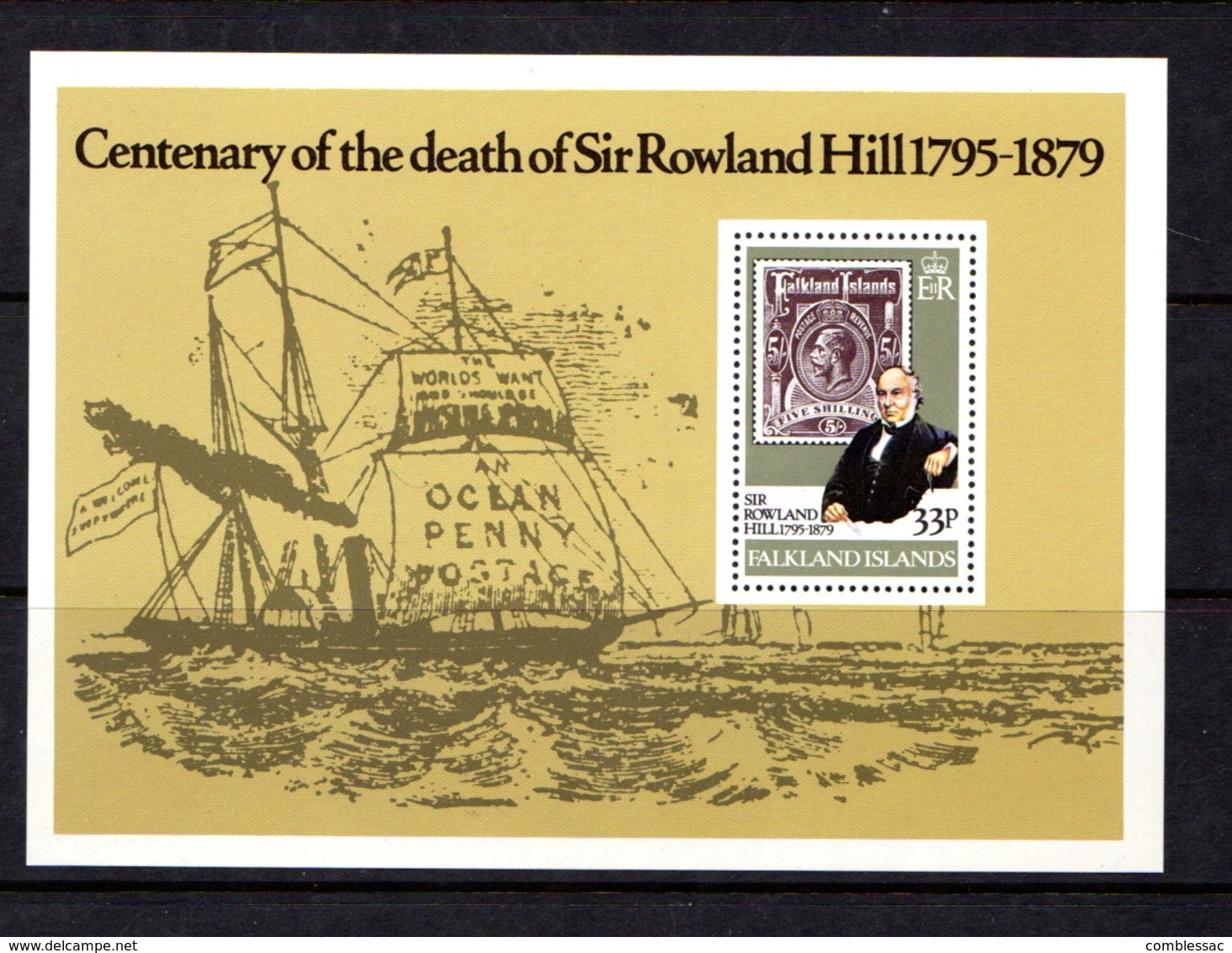 FALKLAND  ISLANDS   1979    Death  Centenary  Of  Sir  Rowland  Hill     Sheetlet       MNH - Falkland Islands