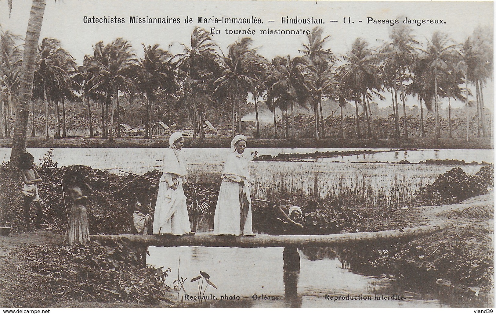 Inde - Catéchistes Missionnaires De Marie Immaculée - Hindoustan - Carte N°11 En Tournée Missionnaire Passage Dangereux - India