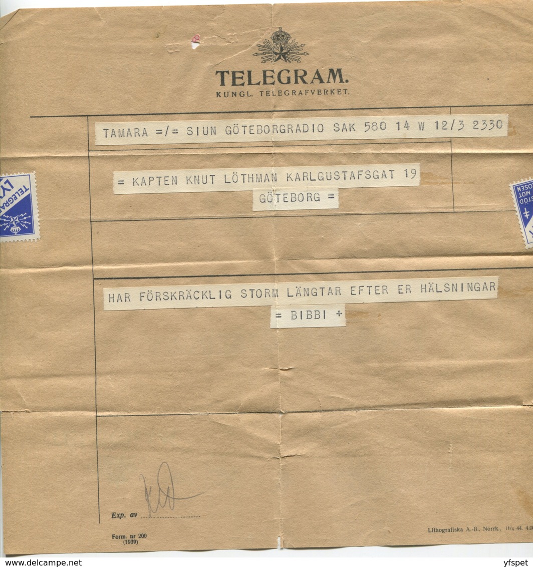 Telegram - Sweden, 1946 - Non Classés