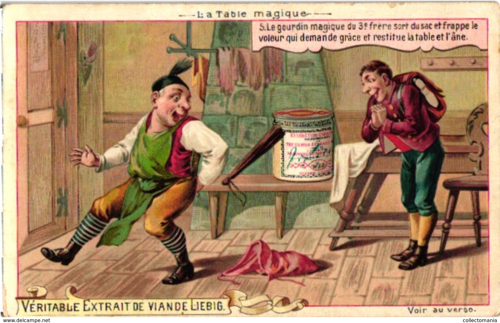 0399  Liebig 6 Cards--C1893The Magic Table-La Table Magique Conte-Menuisier -Ane- Litho - Liebig