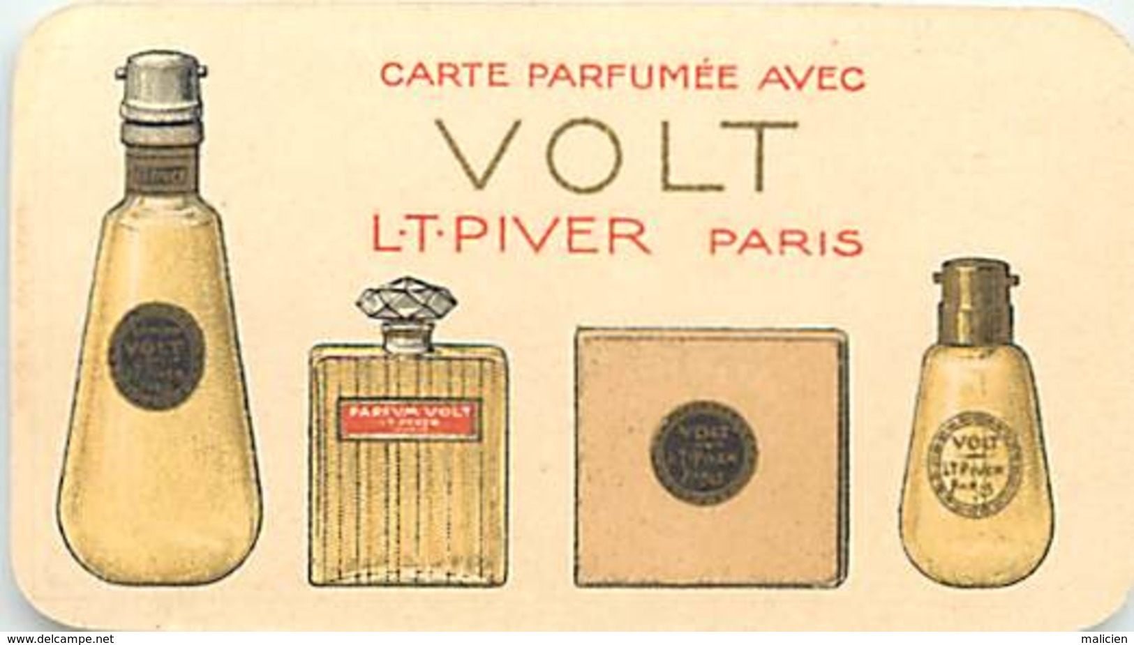 - Ref CH368- Parfumerie -carte Parfumée -8,5cms X 5cms -parfum Volt Lt Piver Paris -mini Calendrier 1924  - - Anciennes (jusque 1960)