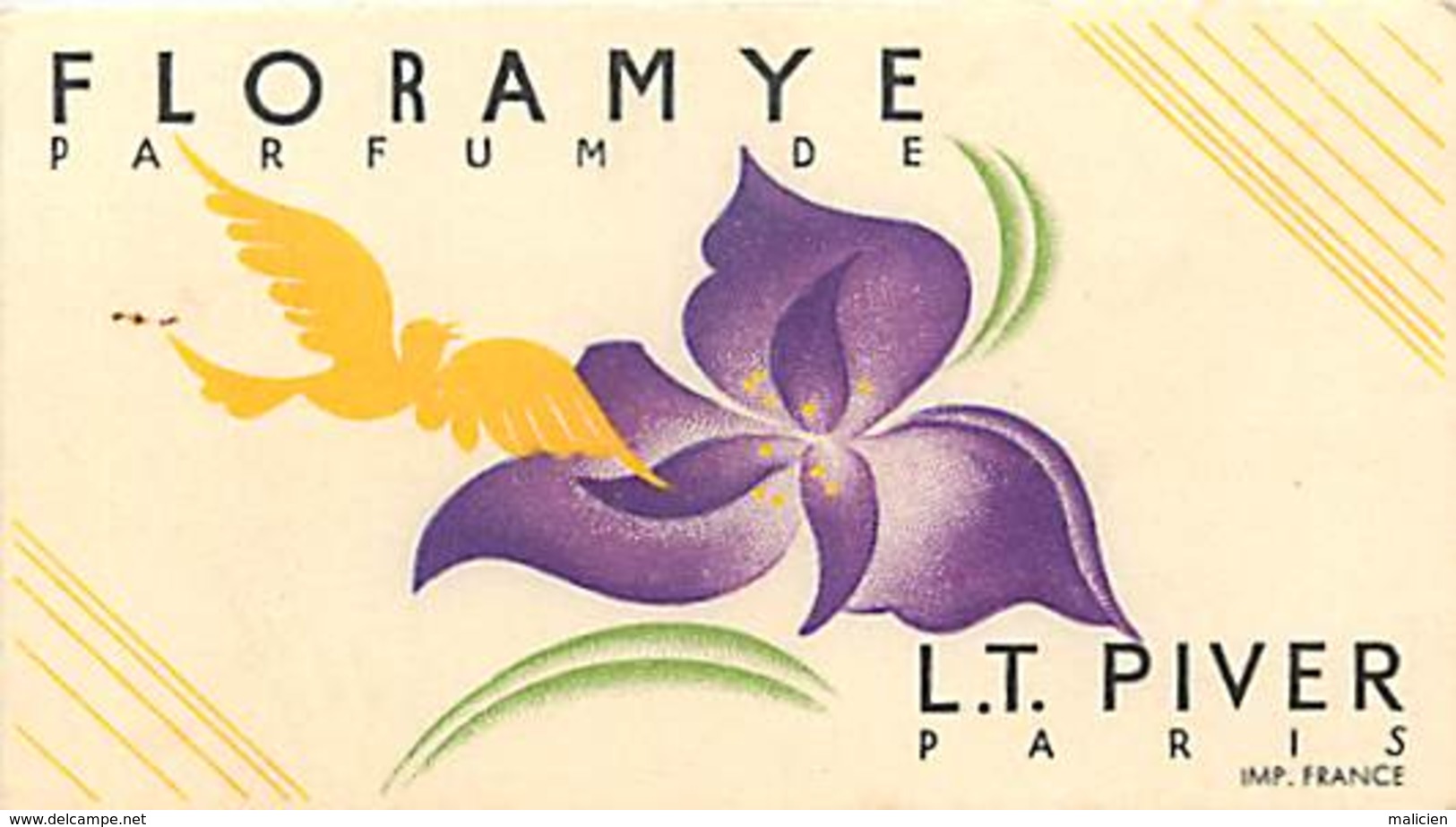 - Ref CH364- Parfumerie -carte Parfumée -9cms X 5cms -parfum Floramye - Lt Piver Paris - Carte Bon Etat - - Anciennes (jusque 1960)