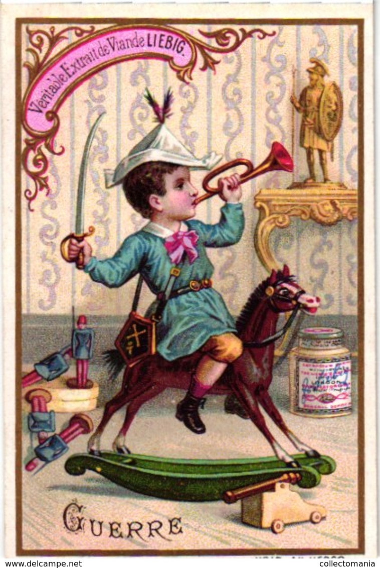 0411  Liebig 6 Cards--C1894- Children 's Occupations- Justice-Balance-Marine-Guerre-Agriculture-Beaux-Arts- - Liebig