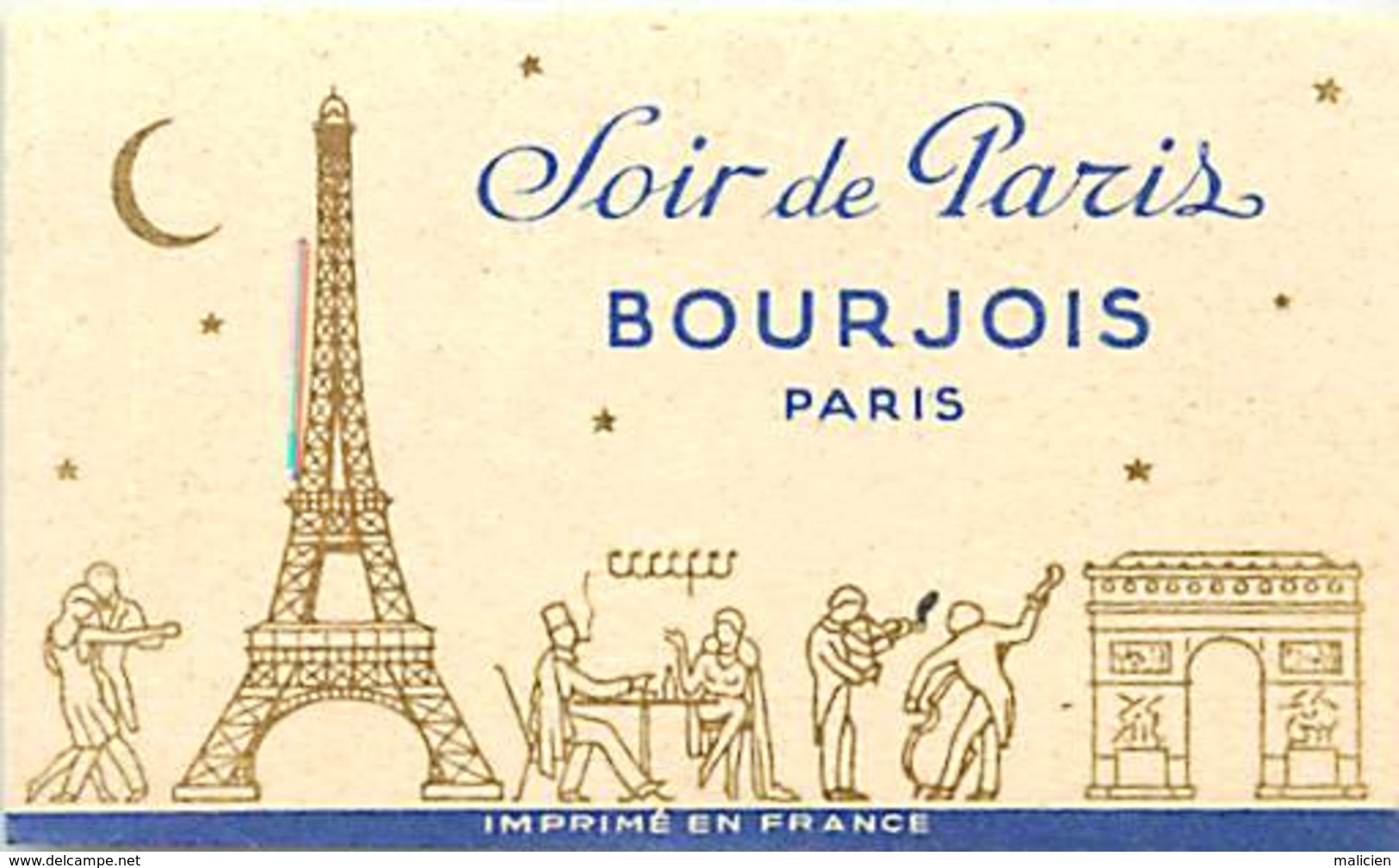 - Ref CH362- Parfumerie -carte Parfumée -8,5cms X 5cms -parfum Soir De Paris Bourjois  Paris - Carte Bon Etat - - Anciennes (jusque 1960)