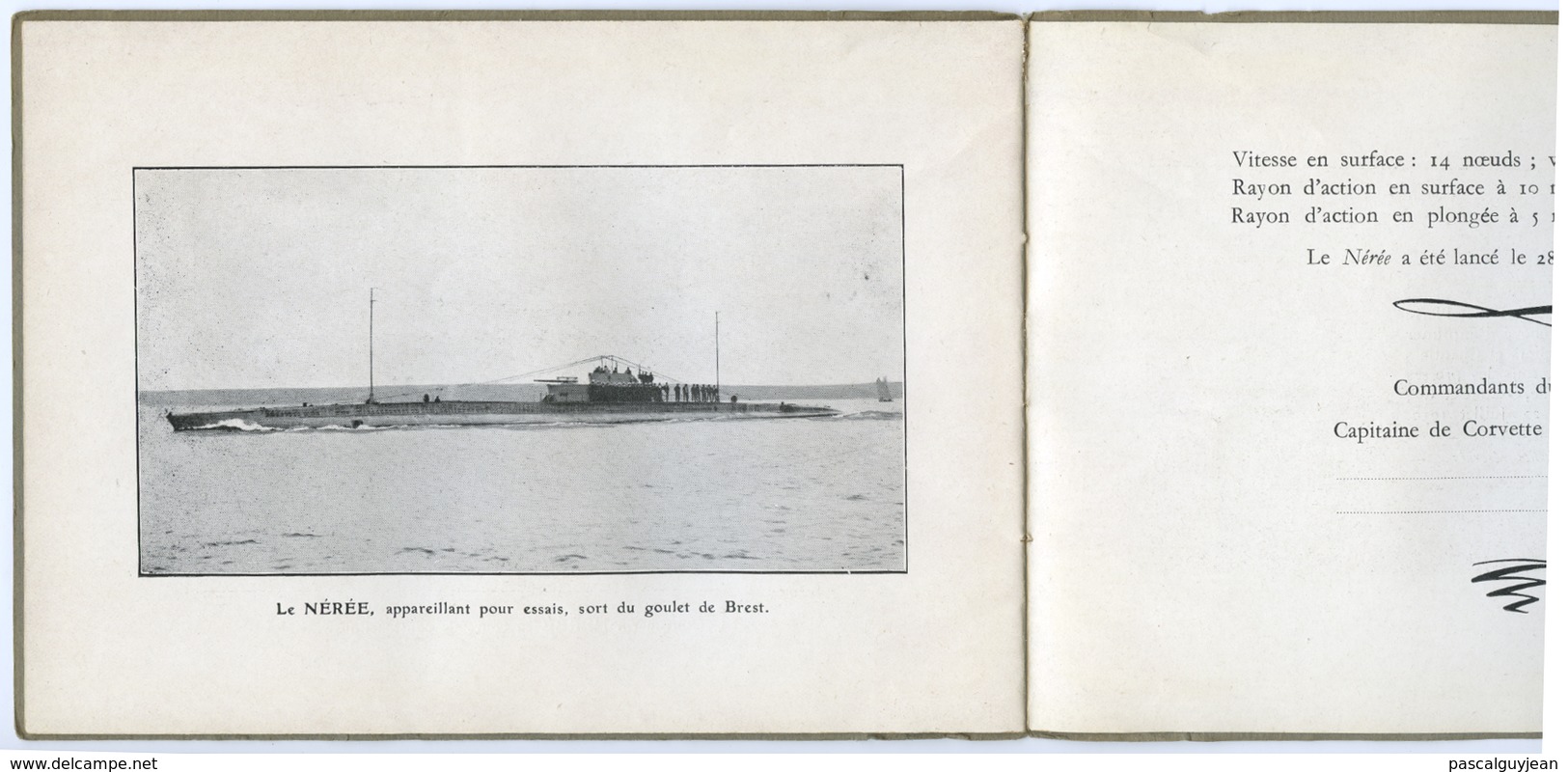 LIVRE D'OR DU SOUS-MARIN NEREE - CHANTIERS DE LA LOIRE - 1901-1940