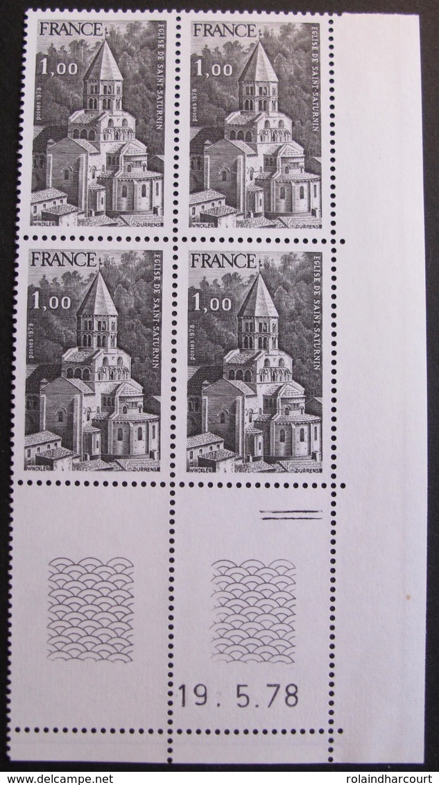 DF50478/45 - 1978 - EGLISE SE SAINT SATURNIN - BLOC NEUF** CdF Daté N°1998 - 1970-1979