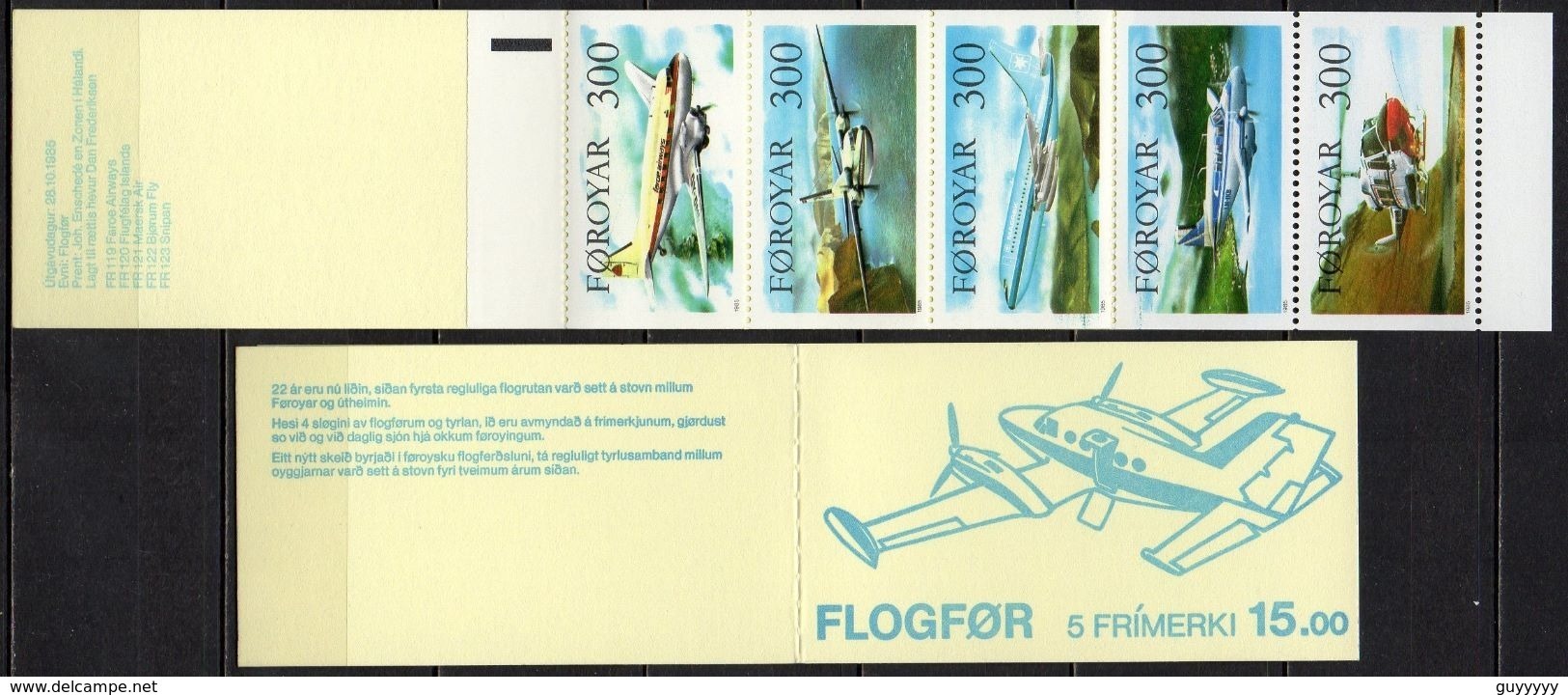 Iles Féroé - Carnet - 1985 - Yvert N° C119 ** - Le Service Aérien Des Iles - Féroé (Iles)