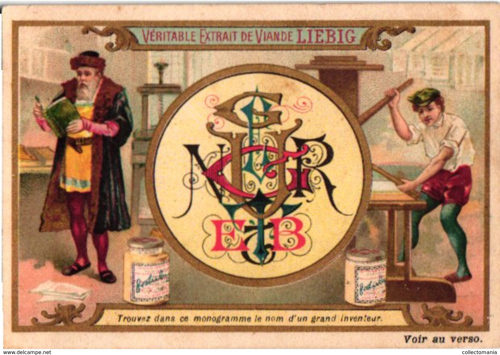 0414  Liebig 6 Cards--C1894- Monograms- Cherchez-  Compositeur-Inventeur-Savant-Poëte-Capitale-peintre - Liebig