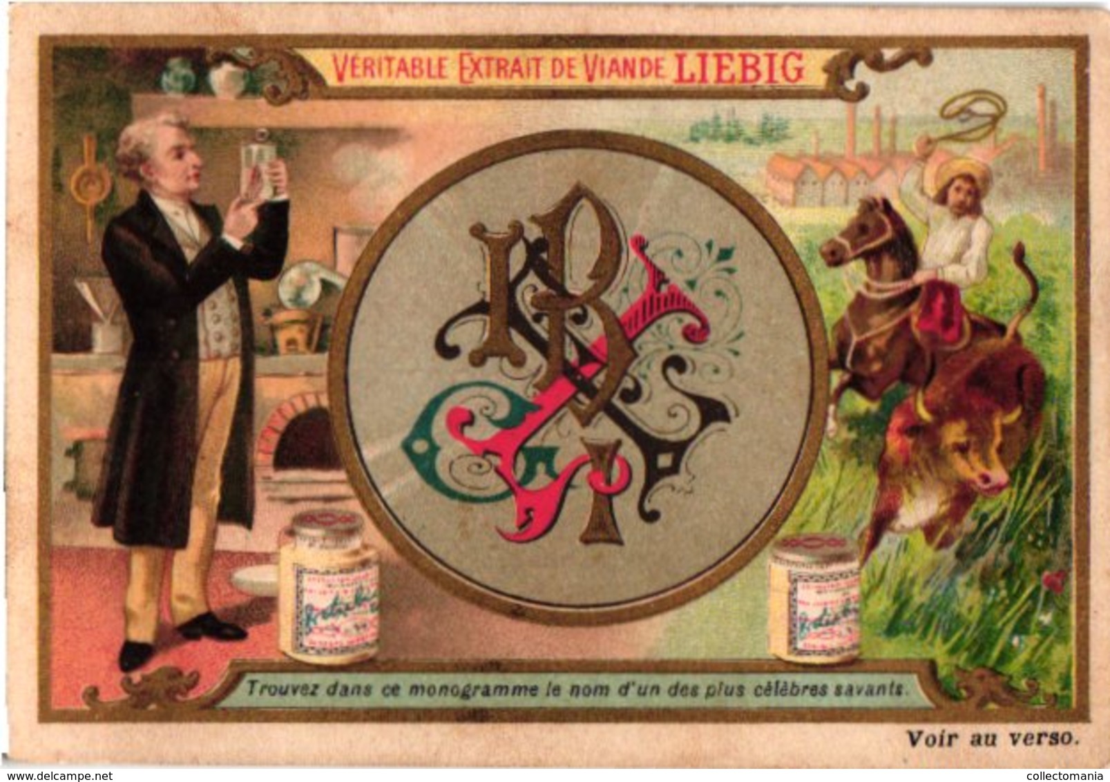 0414  Liebig 6 Cards--C1894- Monograms- Cherchez-  Compositeur-Inventeur-Savant-Poëte-Capitale-peintre - Liebig