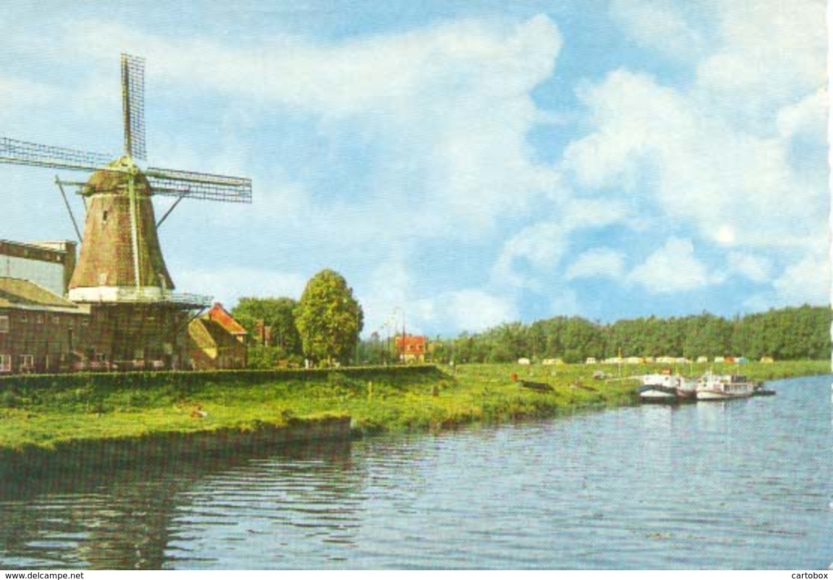 Ommen, Vechtgezicht (met Molen)  (Een Raster Op De Kaart Is Veroorzaakt Door Het Scannen;de Afbeelding Is Helder) - Ommen