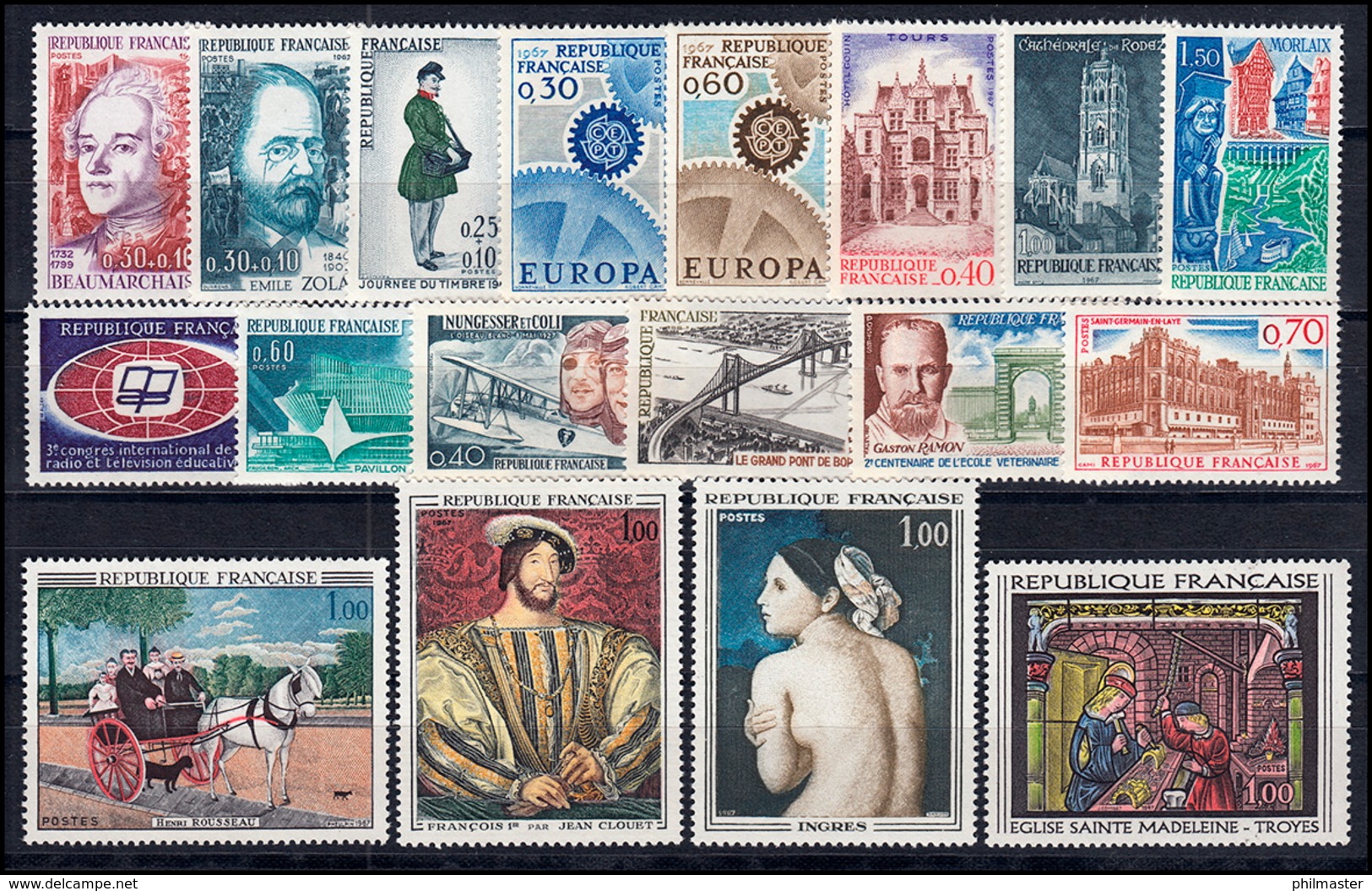 1571-1608 Frankreich Jahrgang 1967 Komplett, Postfrisch - Sonstige & Ohne Zuordnung