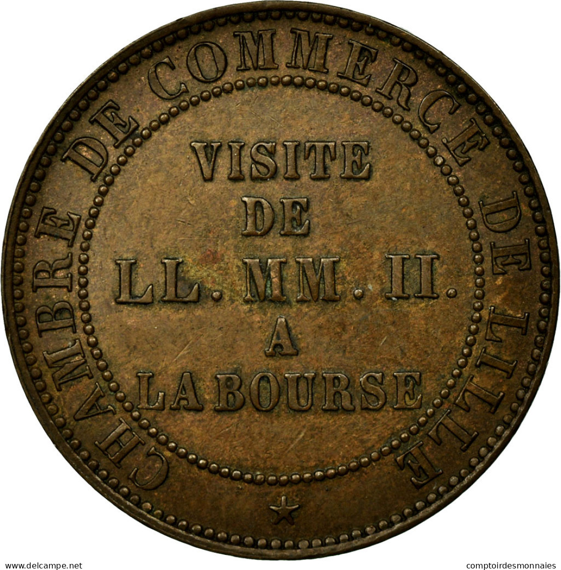 France, Jeton, Chamber Of Commerce, Visite De Napoléon III à Lille, 1853, SUP - Autres & Non Classés